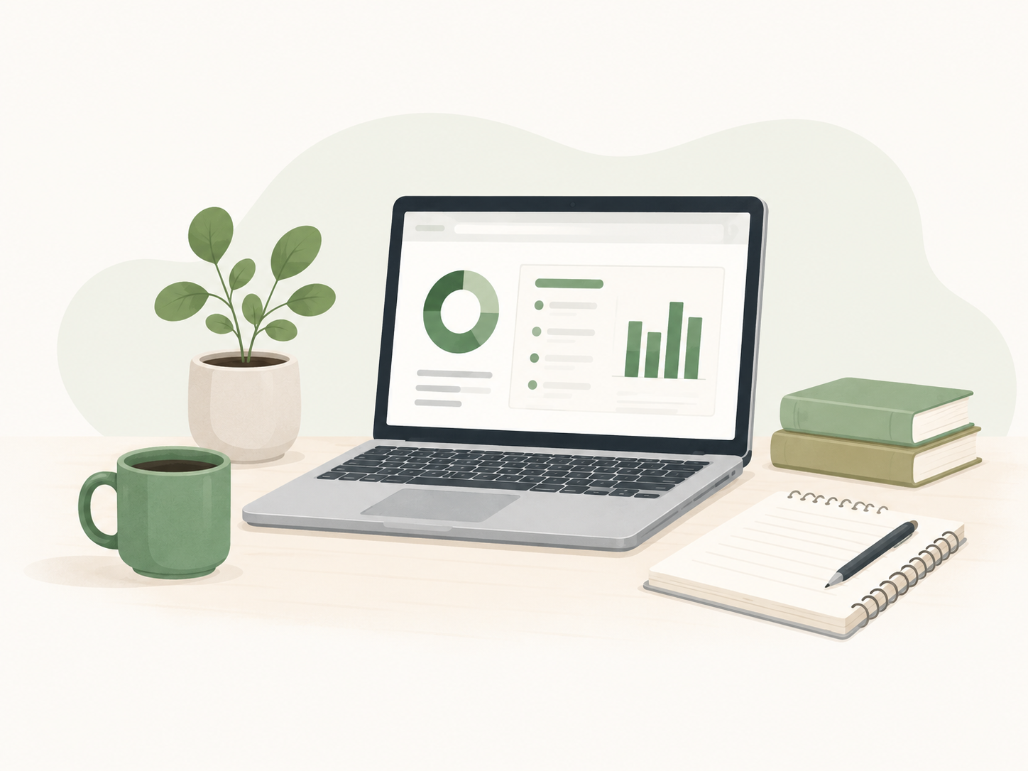 Laptop med budget-dashboard